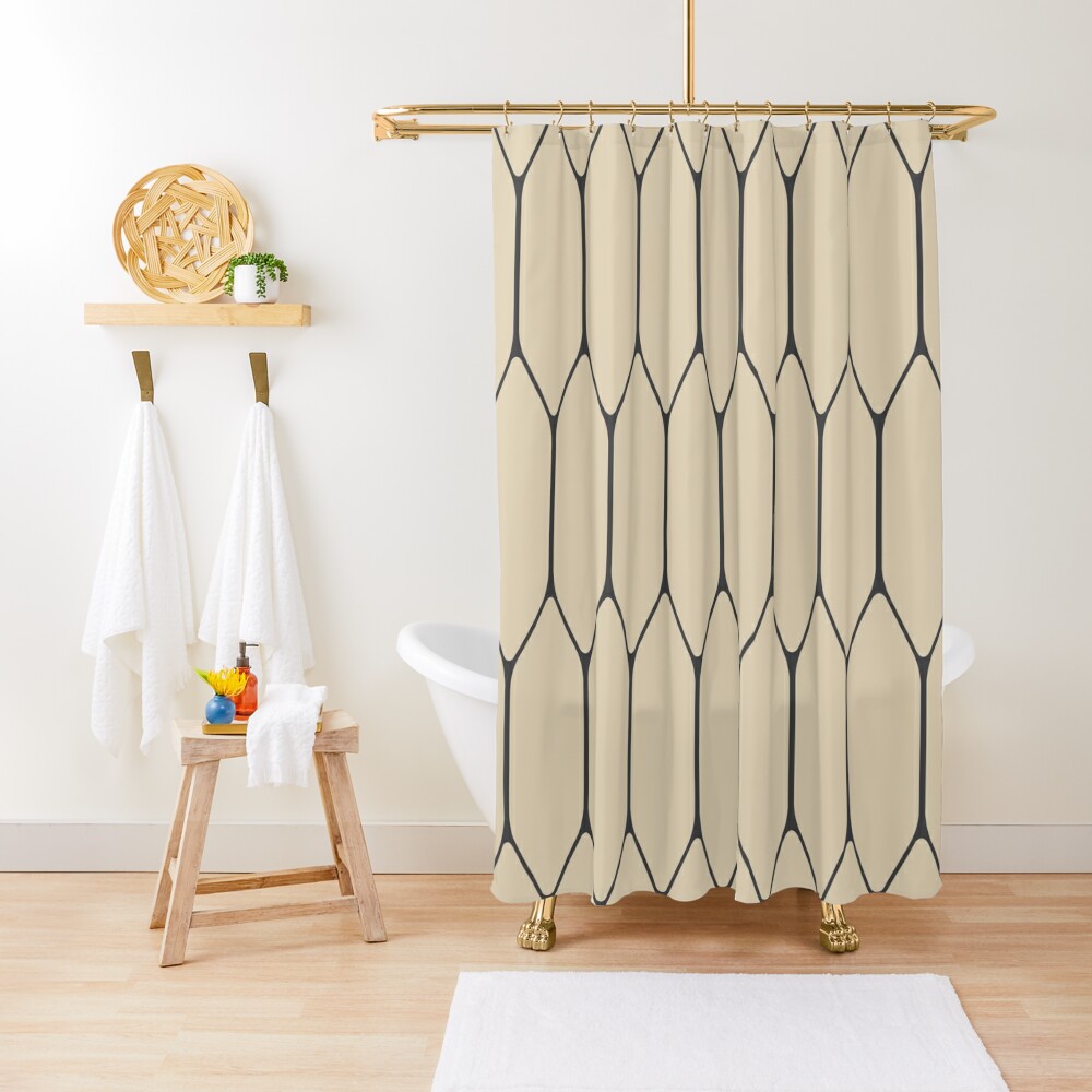 "Long Minimalist Geometric Pattern in Charcoal Grey and Retro