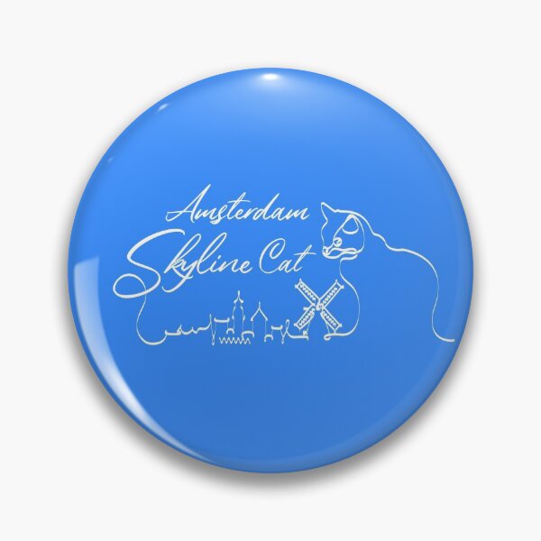 Item preview, Amsterdam Skyline Cat Original 2 Blue designed and sold by ARTTY SHOP.