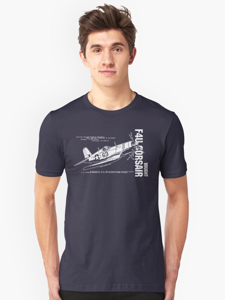 Alternate view of F4U Corsair Fighter Bomber Slim Fit T-Shirt