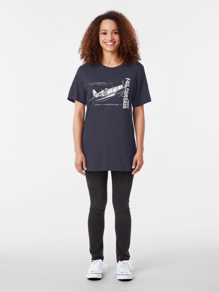 Alternate view of F4U Corsair Fighter Bomber Slim Fit T-Shirt