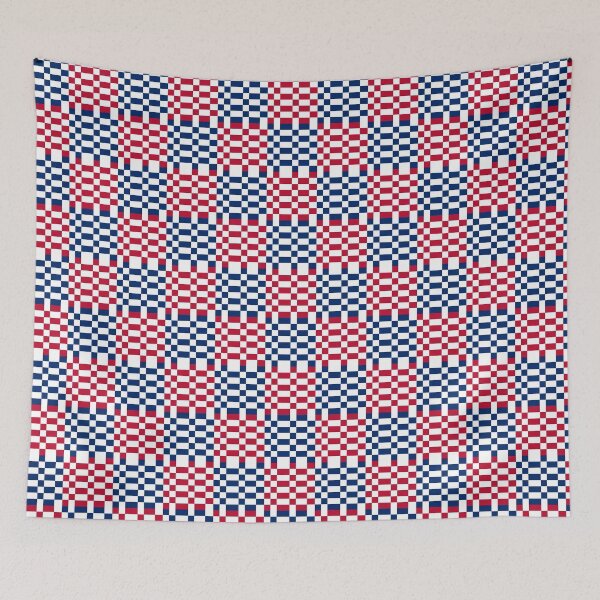 Item preview, 4th of July Independence Day Patriotic American Flag Pixel Red White and Blue Designs Camouflage Repeating Retro Vintage Horizontal Square Patterns designed and sold by TeachUrb.