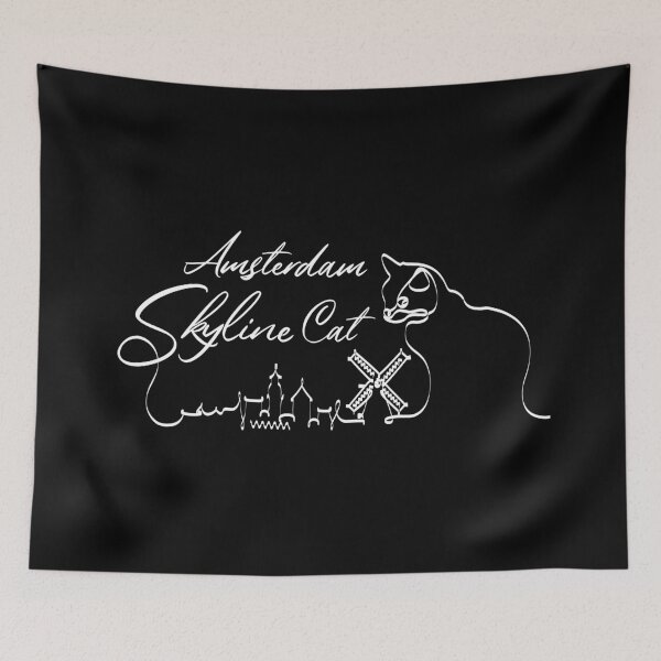 Item preview, Amsterdam Skyline Cat Original 2 Black designed and sold by ARTTY SHOP.