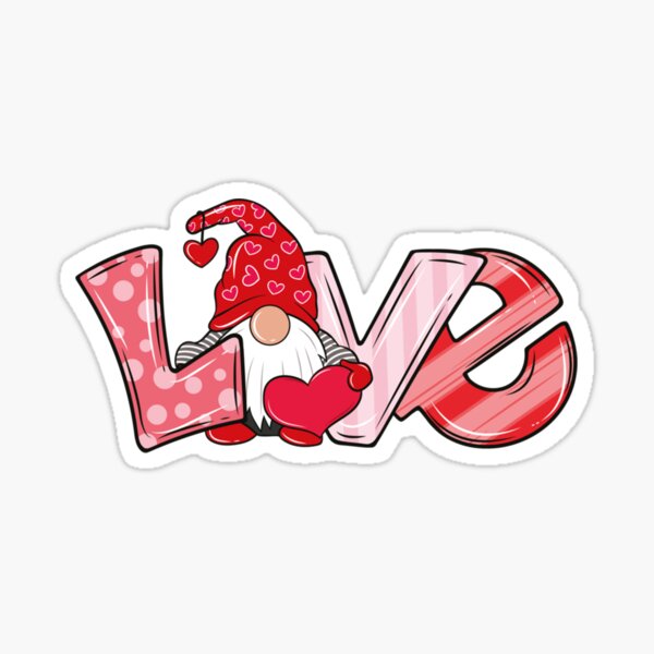 Download Pinky Lovely Gnome Valentine S Day Sticker By Longhoang38 Redbubble