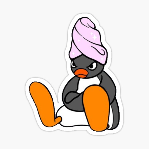 Angry Pingu Shower Officiel Merch Sticker