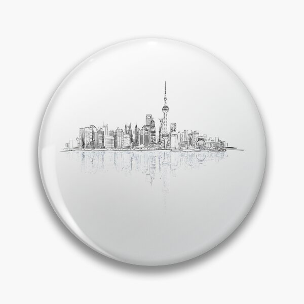 Item preview, Drawing Architecture, Abstract lines Shanghai Bund, city buildings designed and sold by Bashar-Design.