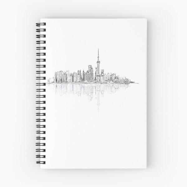 Item preview, Drawing Architecture, Abstract lines Shanghai Bund, city buildings designed and sold by Bashar-Design.