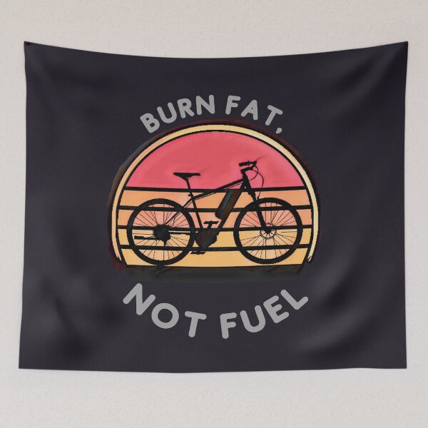 Item preview, Burn Fat, Not Fuel (bike retro sunset) designed and sold by HamiltonmagicTs.