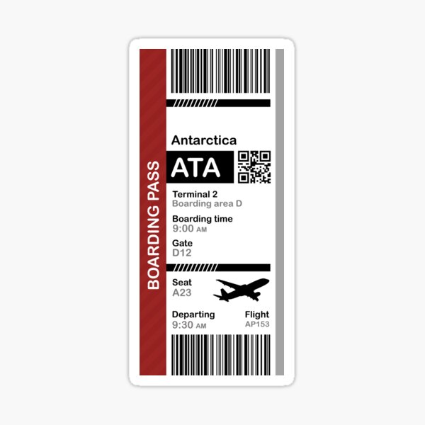 Item preview, Antarctica Boarding Pass Flight Destination Ticket designed and sold by oclatikaz.