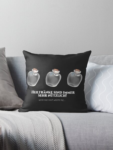 Healing potions are useful Throw Pillow