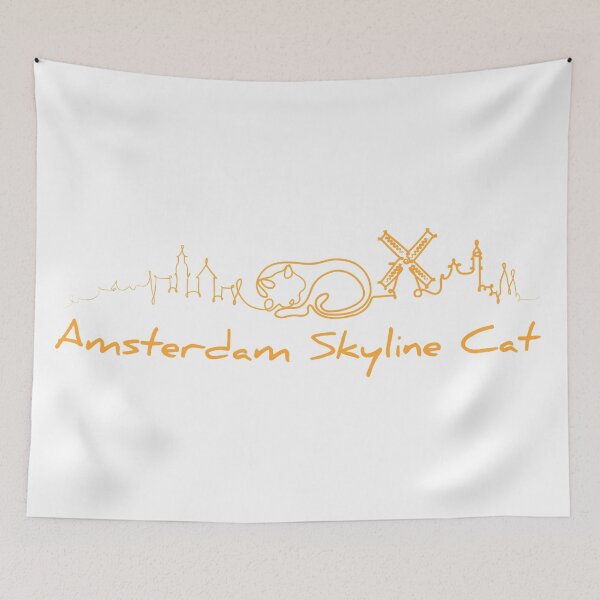Item preview, Amsterdam Skyline Cat Original 3 designed and sold by ARTTY SHOP.