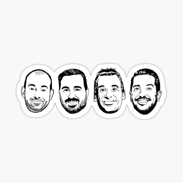 Impractical Jokers Cast Black and White  Sticker