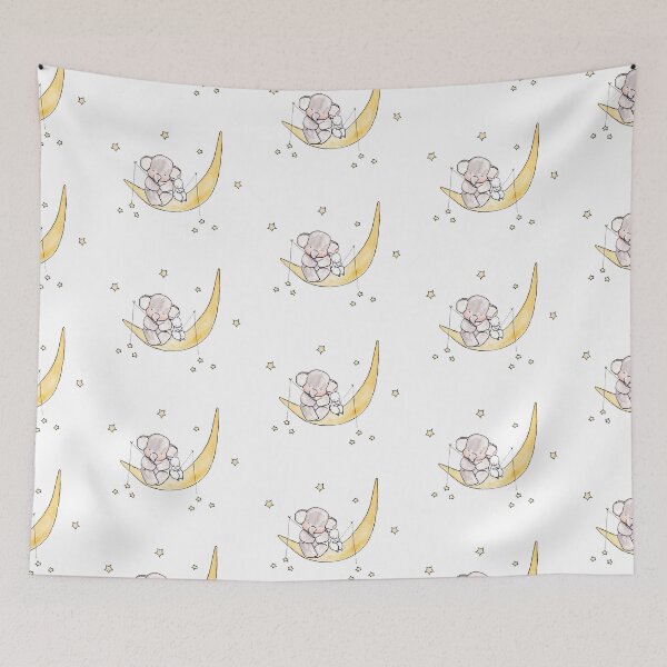 Item preview, Elephant Room Nursery Child, The Elephant and the White Rabbit, elephant and bunny designed and sold by Bashar-Design.