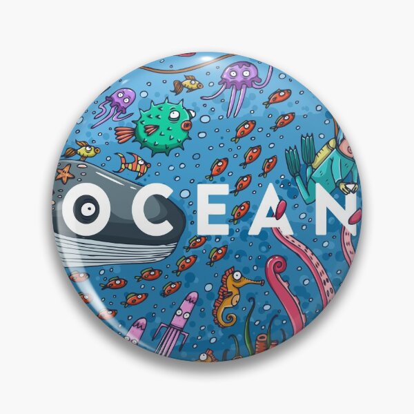 Item preview, Cute Doodle Cartoon Ocean Marine World designed and sold by Vector Scout Lab.
