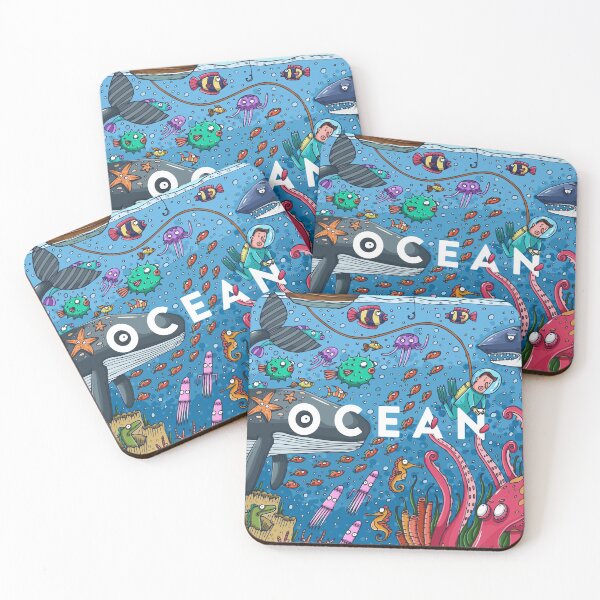 Item preview, Cute Doodle Cartoon Ocean Marine World designed and sold by Vector Scout Lab.