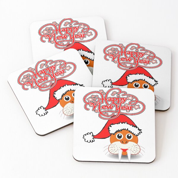 Item preview, Happy New Year Beautiful and Cute Walrus Cartoon designed and sold by Shekevara.