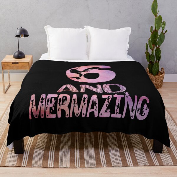 Item preview, 6 And Mermazing Girl 6th Birthday Mermaid Lover Party print designed and sold by Grabitees.