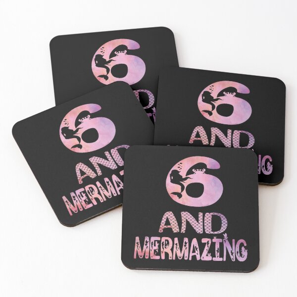 Item preview, 6 And Mermazing Girl 6th Birthday Mermaid Lover Party print designed and sold by Grabitees.