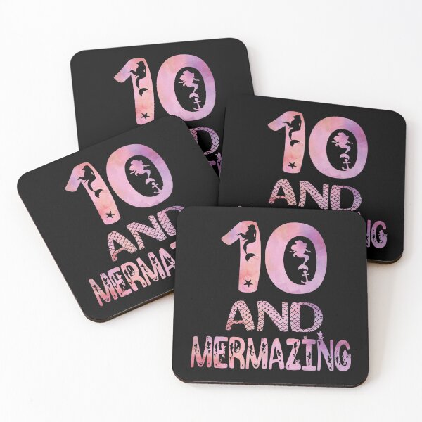 Item preview, 10 And Mermazing Girl 10th Birthday Mermaid Lover Party print designed and sold by Grabitees.