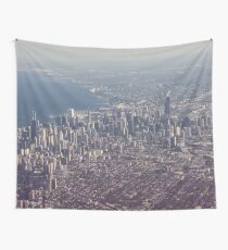 Chicago from the air color photo Wall Tapestry