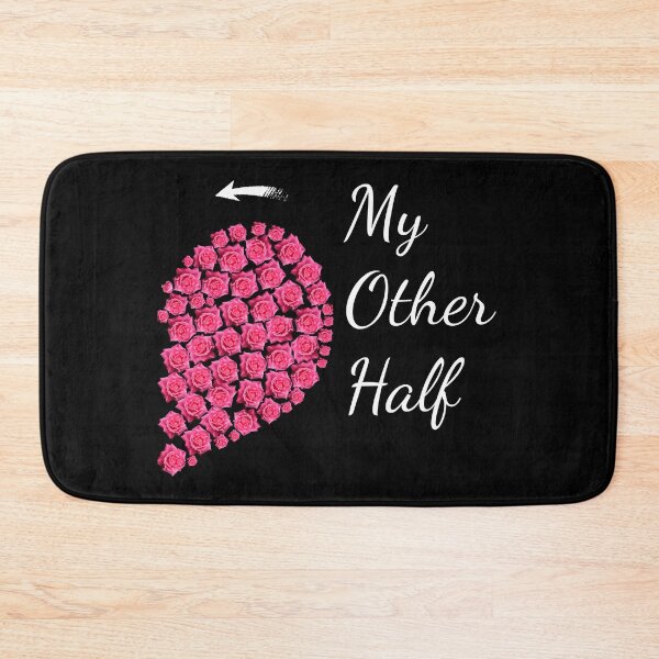 Item preview, My Other Half - Pink Roses Half Heart Valentine Couples Gift designed and sold by r-silver.