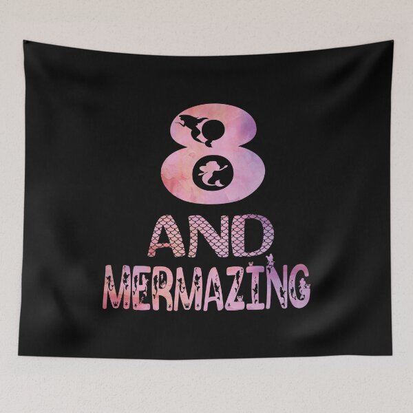 Item preview, 8 And Mermazing Girl 8th Birthday Mermaid Lover Party design designed and sold by Grabitees.