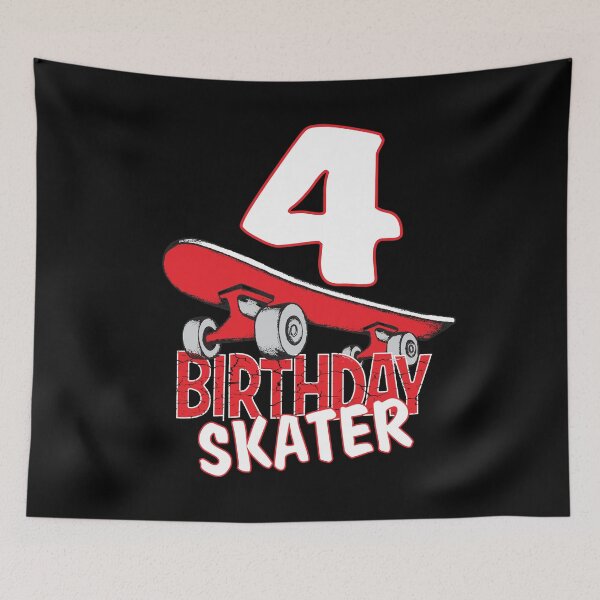 Item preview, 4th Birthday Skater Kids Skate Park Lover B-day Party design designed and sold by Grabitees.