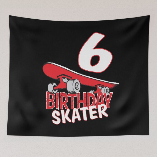 Item preview, 6th Birthday Skater Kids Skate Park Lover B-day Party print designed and sold by Grabitees.