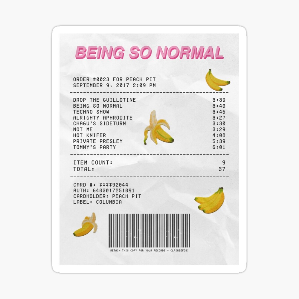 Being So Normal Album Receipt Art Print By Claireefobi Redbubble