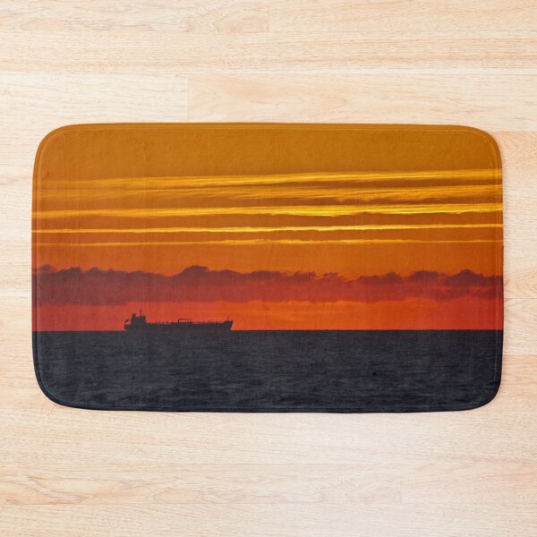 Item preview, Sunrise over Sandown Bay with Ship Silhouette designed and sold by Jeremy Hayden.