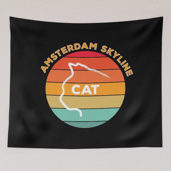 Item preview, Amsterdam Skyline Cat designed and sold by ciaobebo.