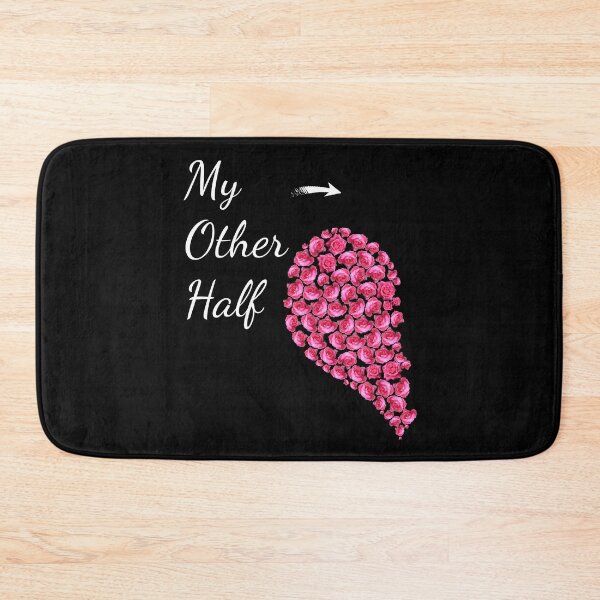 Item preview, My Other Half - Pink Roses Half Heart Valentines Couples Gift designed and sold by r-silver.