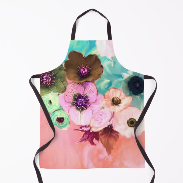 Item preview, PINK BLUE WHITE ROSES ,ANEMONE FLOWERS TEAL FLORAL designed and sold by BulganLumini.