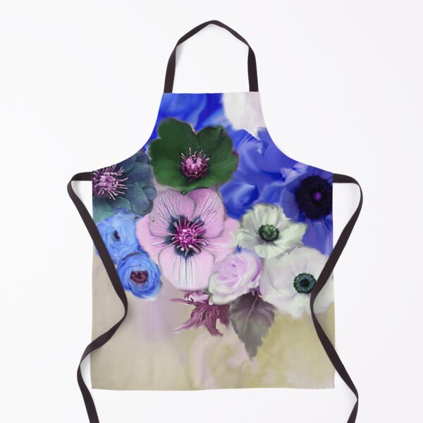 Item preview, BLUE WHITE ROSES ,PINK ANEMONE FLOWERS ELEGANT FLORAL designed and sold by BulganLumini.