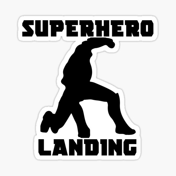Superhero Landing Sticker