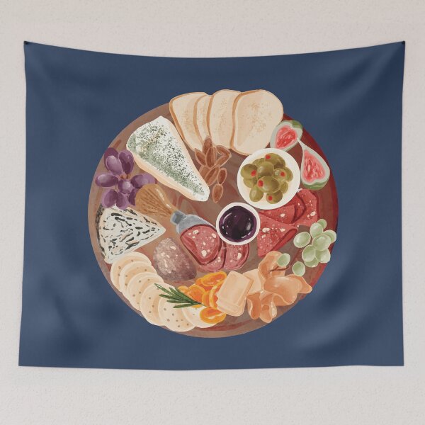 Item preview, Round Charcuterie Board of Meat and Cheese designed and sold by Alicia Chee.