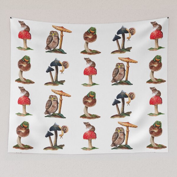 Item preview, Watercolor - Mushrooms animals  designed and sold by Karolien Kenis.