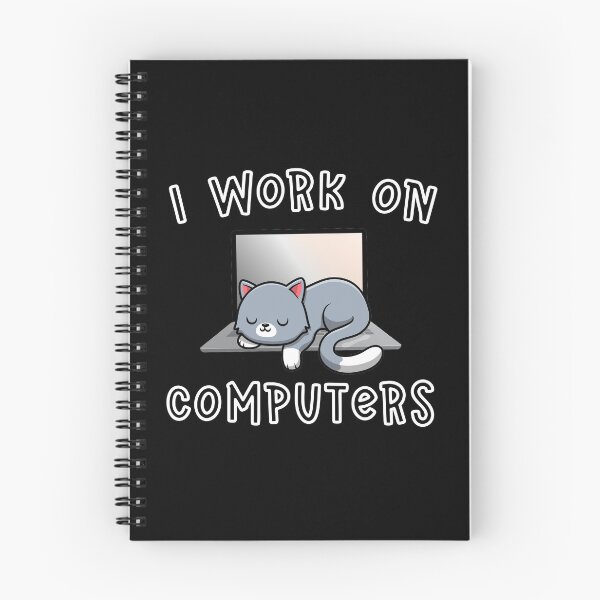 Item preview, I Work On Computers Distracting Cat on Laptop Funny Cat gift for Technical Support & Help Desk designed and sold by WhiteTears.