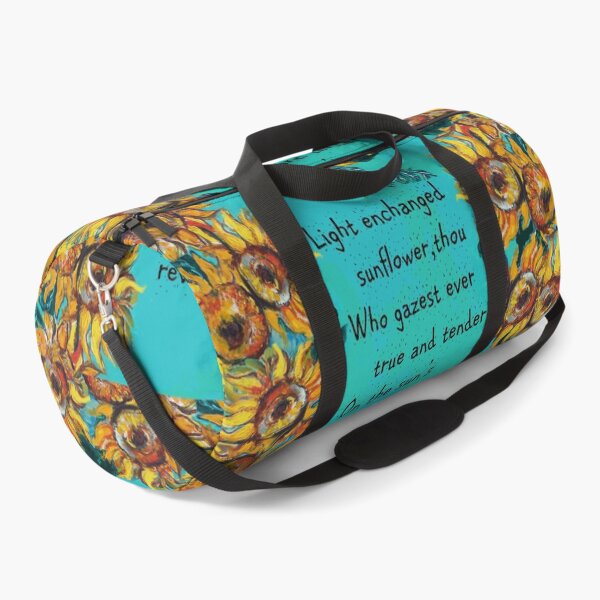 Item preview, SUNFLOWERS QUOTE  Yellow Aqua Blue Turquoise Floral Collection designed and sold by BulganLumini.