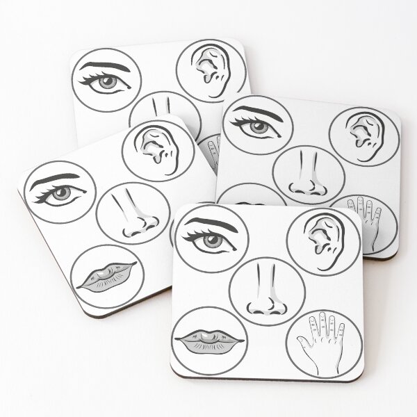 Item preview, Illustration close up five senses, person art line. Sight, hearing, smell, taste, touch designed and sold by LucianoCosmo.