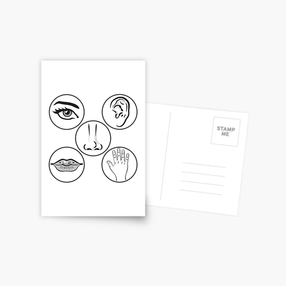 Five senses gift tags and card flat Royalty Free Vector