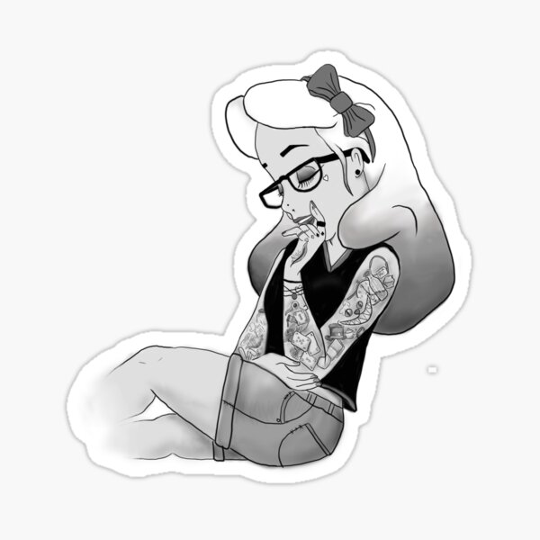 Hipster Alice (without text) Sticker
