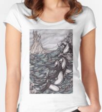 Unicorns in Sea Fitted Scoop T-Shirt