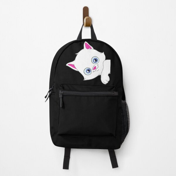 Item preview, Cute white cartoon kitten peeking out from the side. designed and sold by JellyBeenzz.