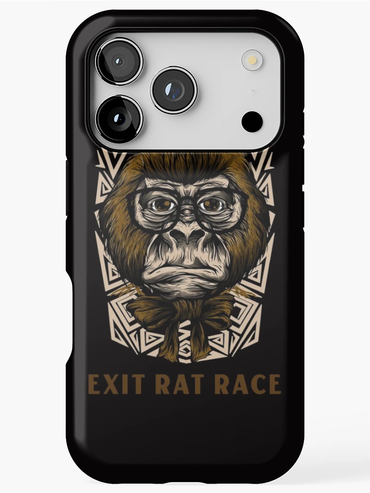 Thumbnail 1 of 4, iPhone Case, MONKEY - EXIT RAT RACE designed and sold by bb-tees-by-mlee.