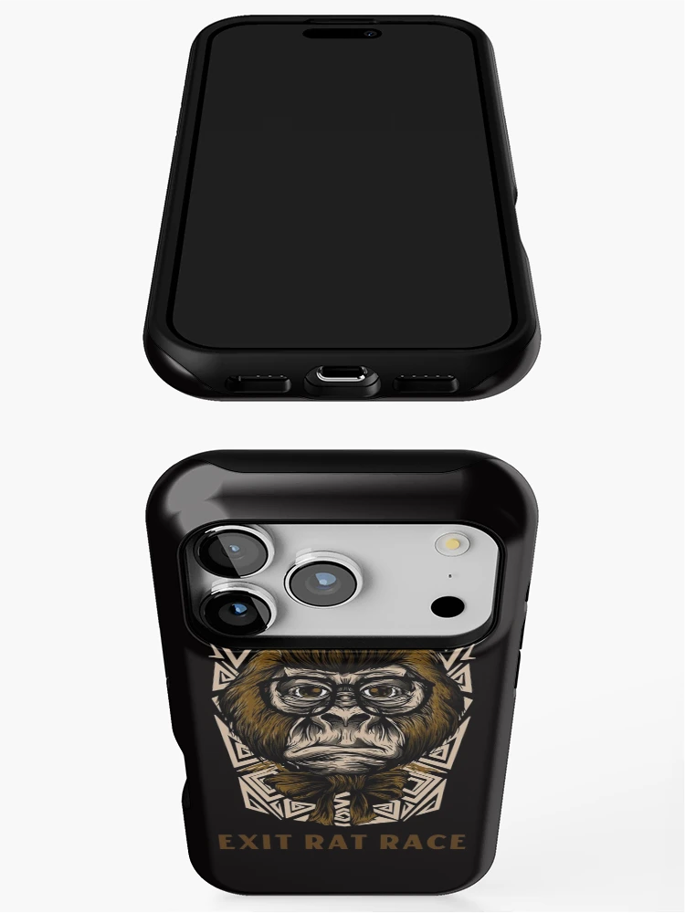 Thumbnail 3 of 4, iPhone Case, MONKEY - EXIT RAT RACE designed and sold by bb-tees-by-mlee.