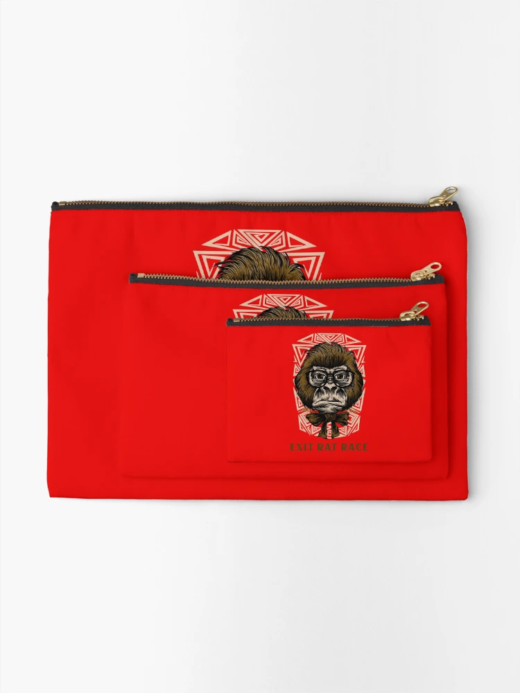Thumbnail 2 of 4, Zipper Pouch, MONKEY - EXIT RAT RACE designed and sold by bb-tees-by-mlee.