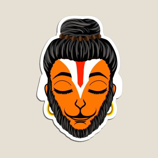 Image of Sketch Of Lord Hanuman Face And Mace Or Bhajarangabali Sign And  Symbols Outline Editable Illustration-QG337769-Picxy