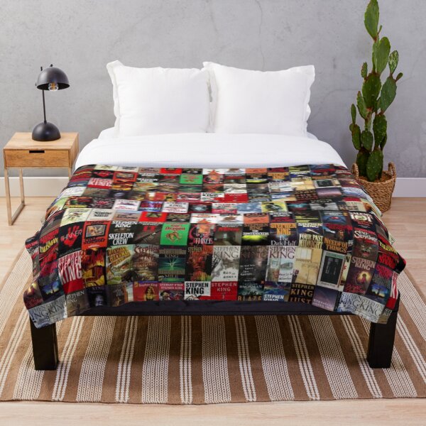 Stephen King Book Cover Collage Throw Blanket
