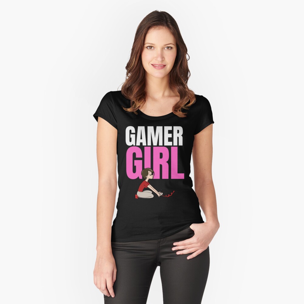 Gamer girl, gaming design for her Fitted Scoop T-Shirt