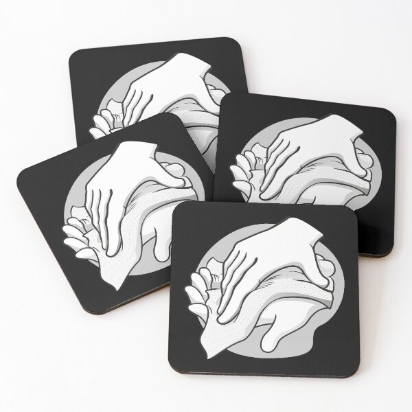 Item preview, Illustration of a person wiping and wiping his hands with a paper towel or napkin designed and sold by LucianoCosmo.